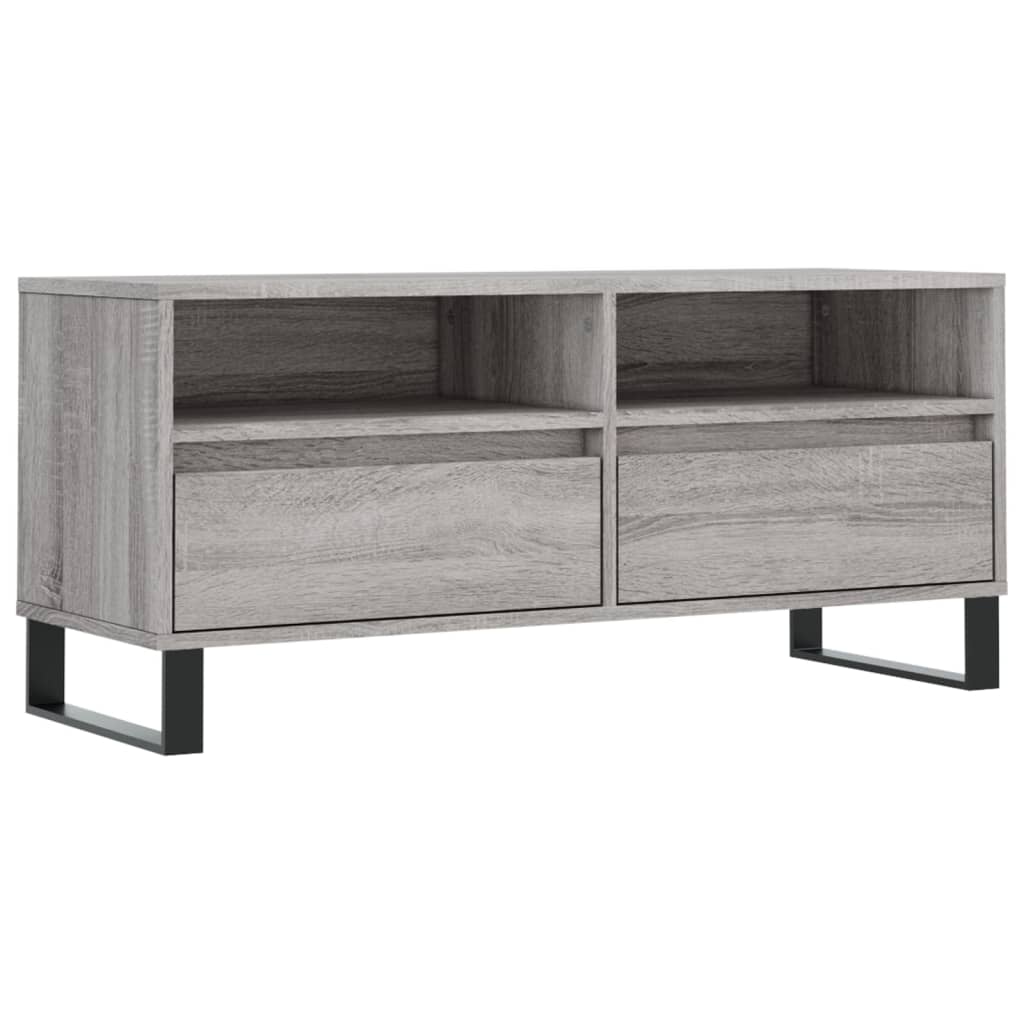 Meuble TV sonoma gris 100x34,5x44,5 cm bois d'ingénierie - XIOS