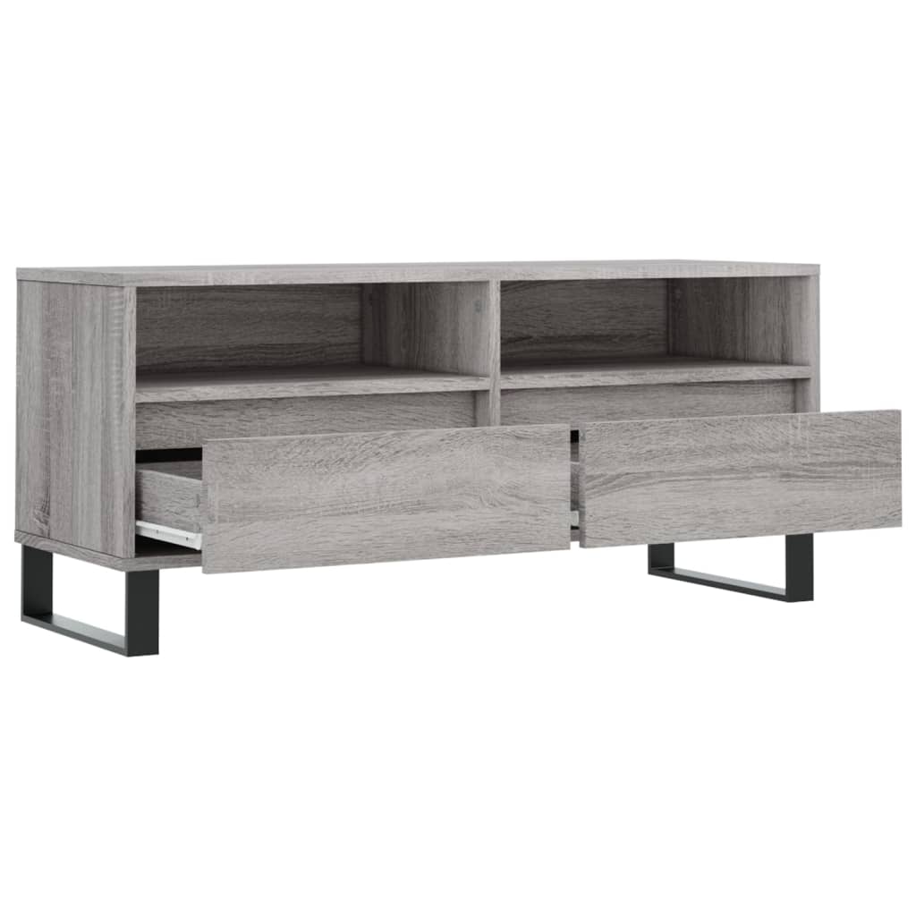 Meuble TV sonoma gris 100x34,5x44,5 cm bois d'ingénierie - XIOS
