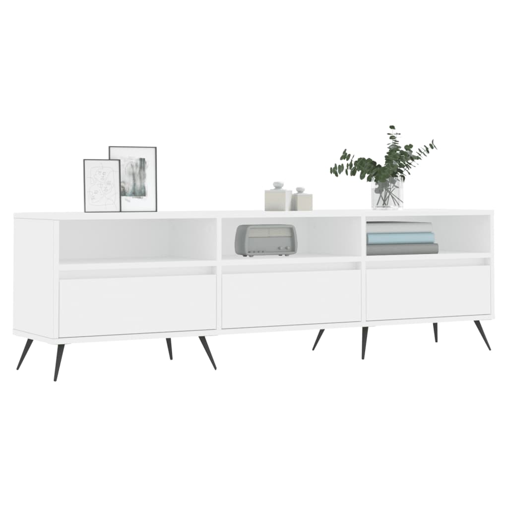 Meuble TV blanc 150x30x44,5 cm bois d'ingénierie - XIOS