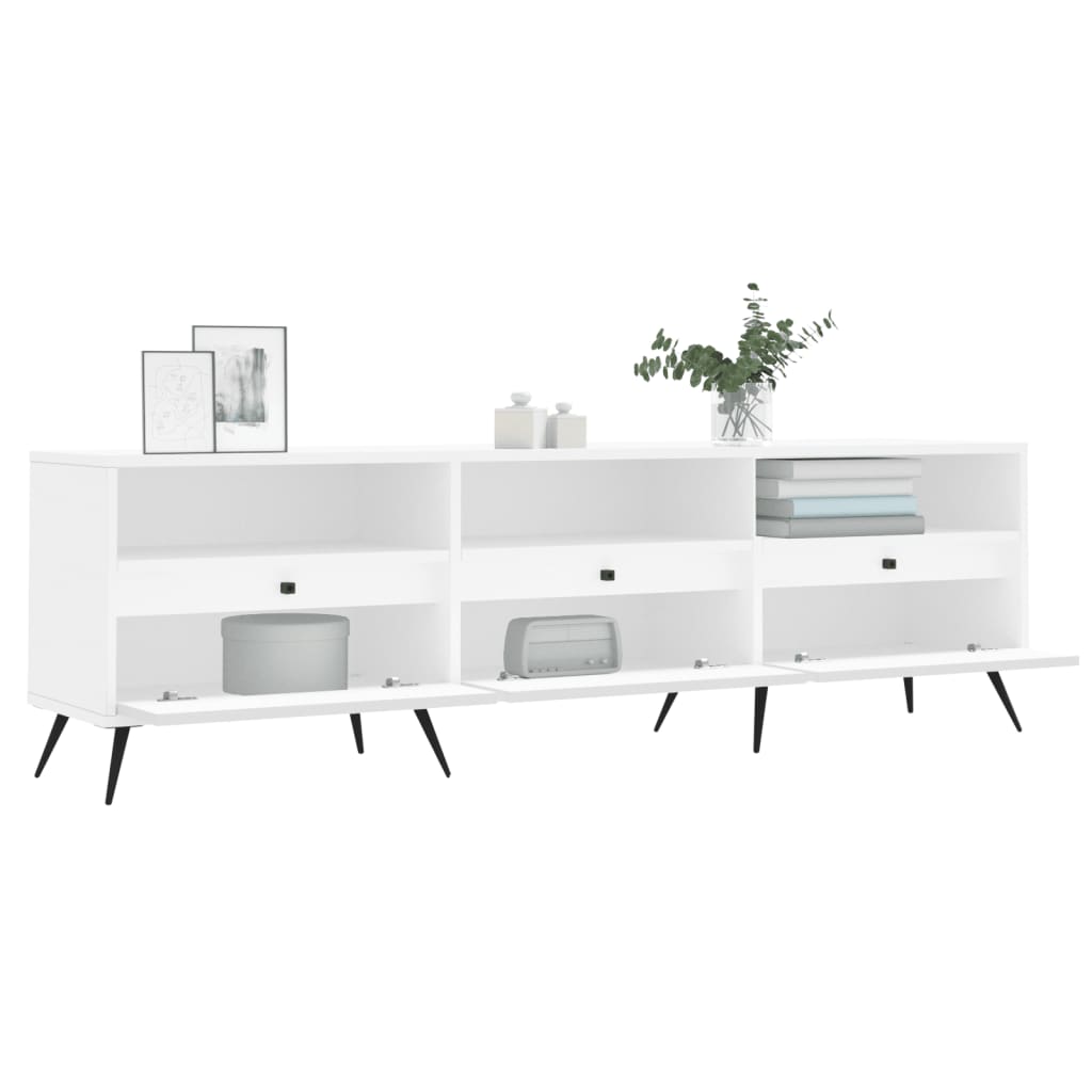 Meuble TV blanc 150x30x44,5 cm bois d'ingénierie - XIOS