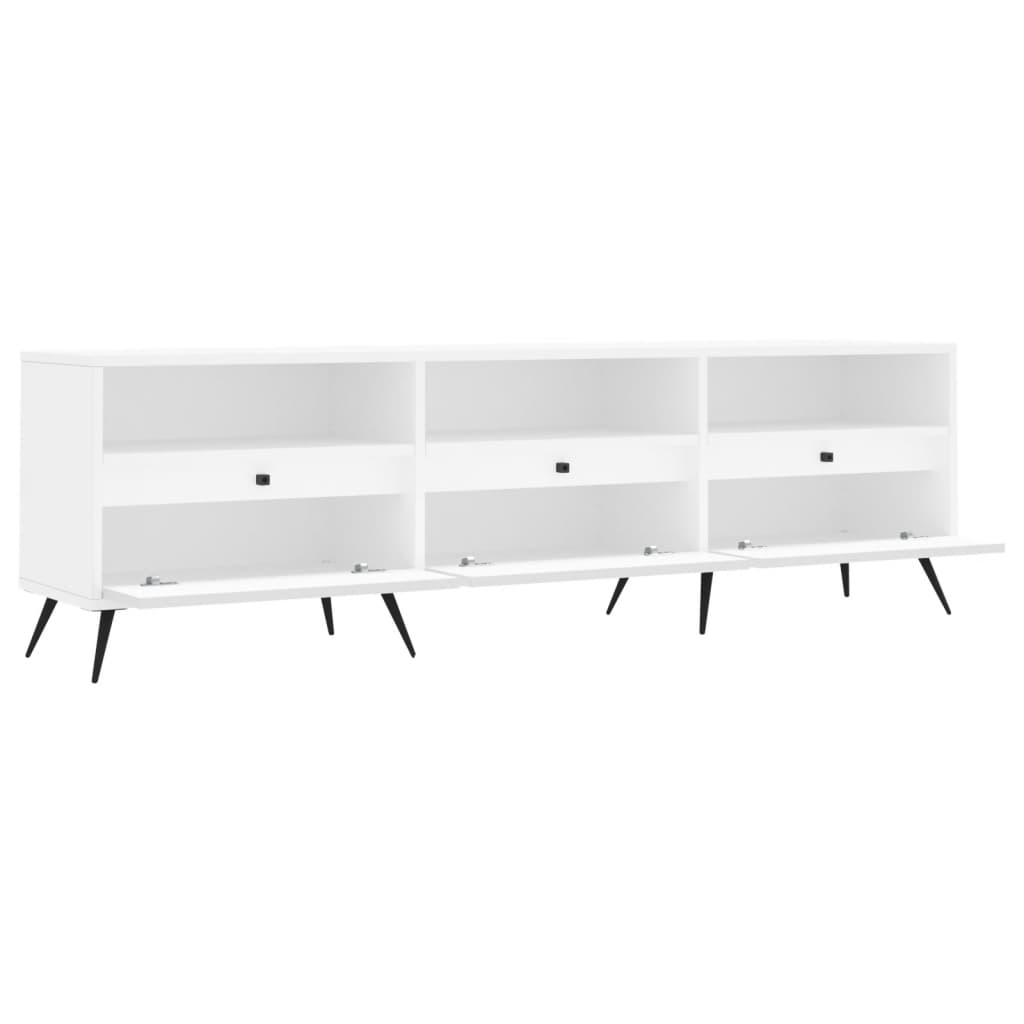 Meuble TV blanc 150x30x44,5 cm bois d'ingénierie - XIOS