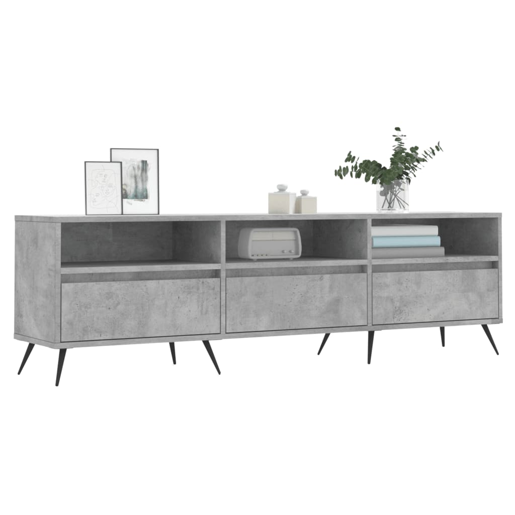 Meuble TV gris béton 150x30x44,5 cm bois d'ingénierie - XIOS