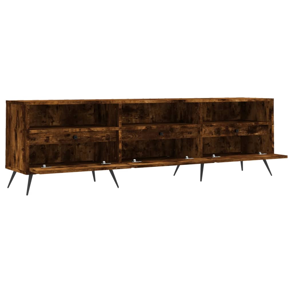 Meuble TV chêne fumé 150x30x44,5 cm bois d'ingénierie - XIOS
