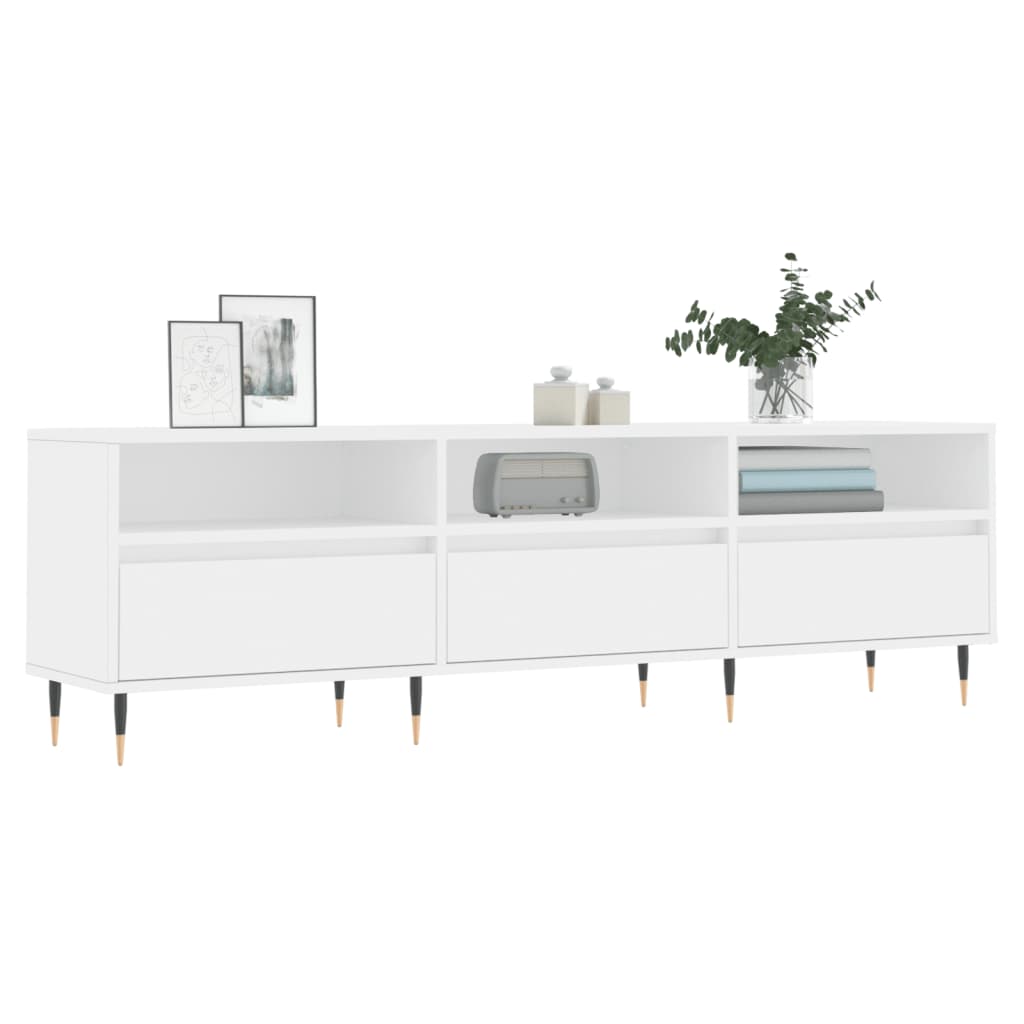 Meuble TV blanc 150x30x44,5 cm bois d'ingénierie - XIOS