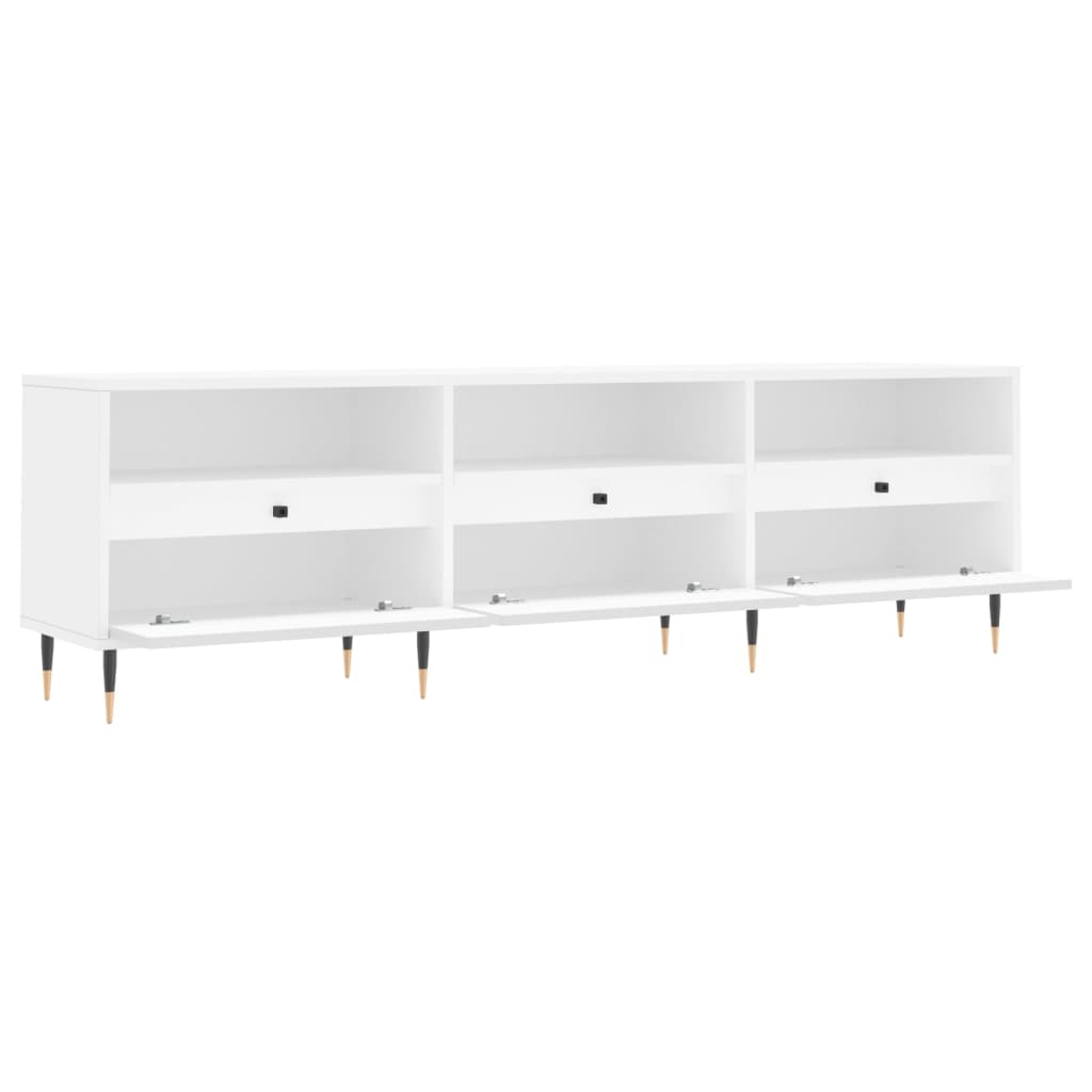 Meuble TV blanc 150x30x44,5 cm bois d'ingénierie - XIOS