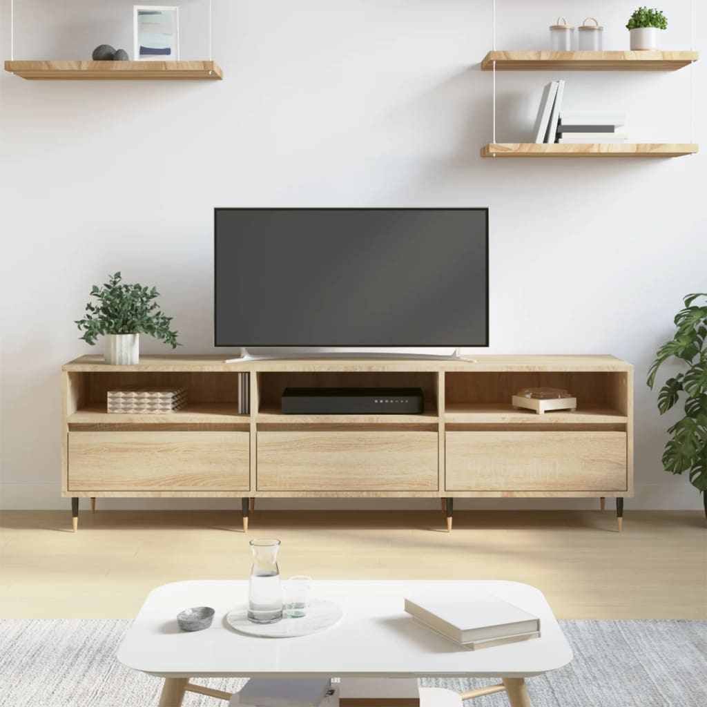 Meuble TV chêne sonoma 150x30x44,5 cm bois d'ingénierie - XIOS