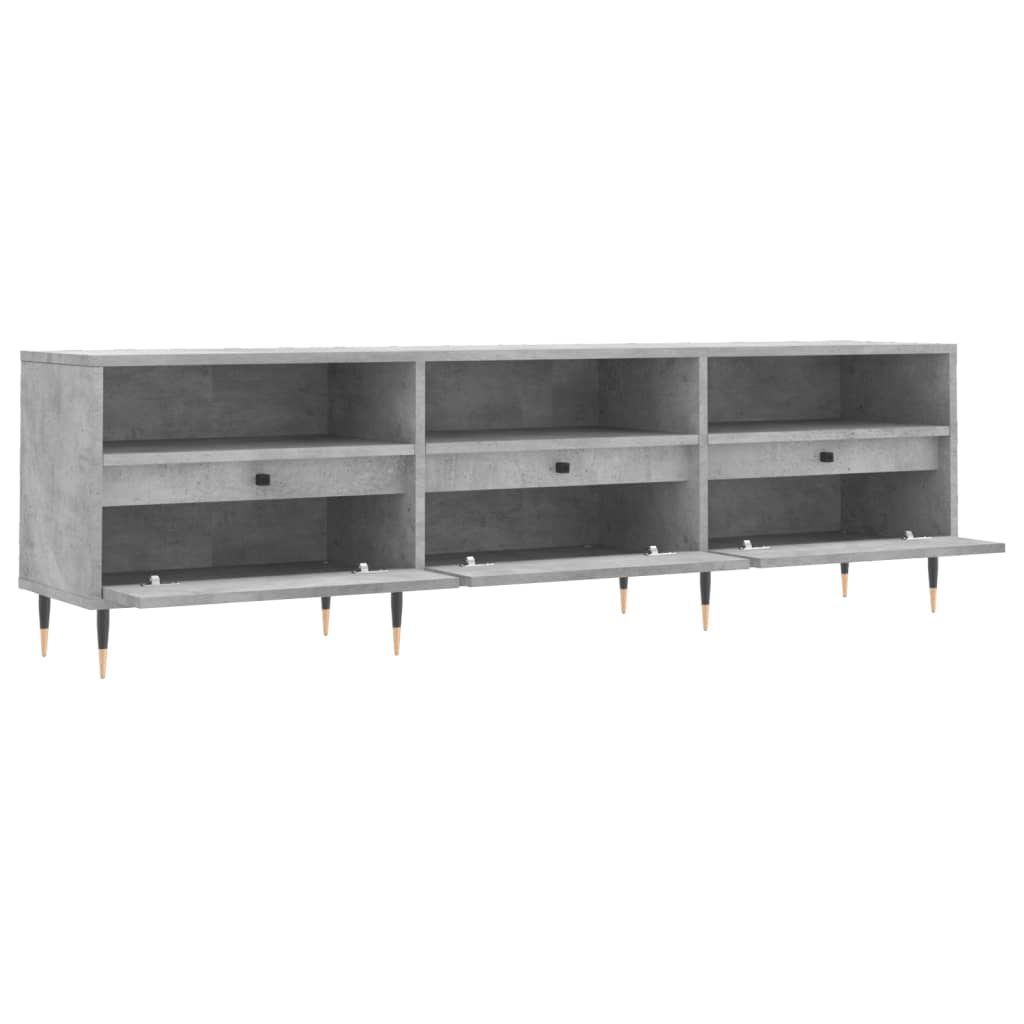 Meuble TV gris béton 150x30x44,5 cm bois d'ingénierie - XIOS