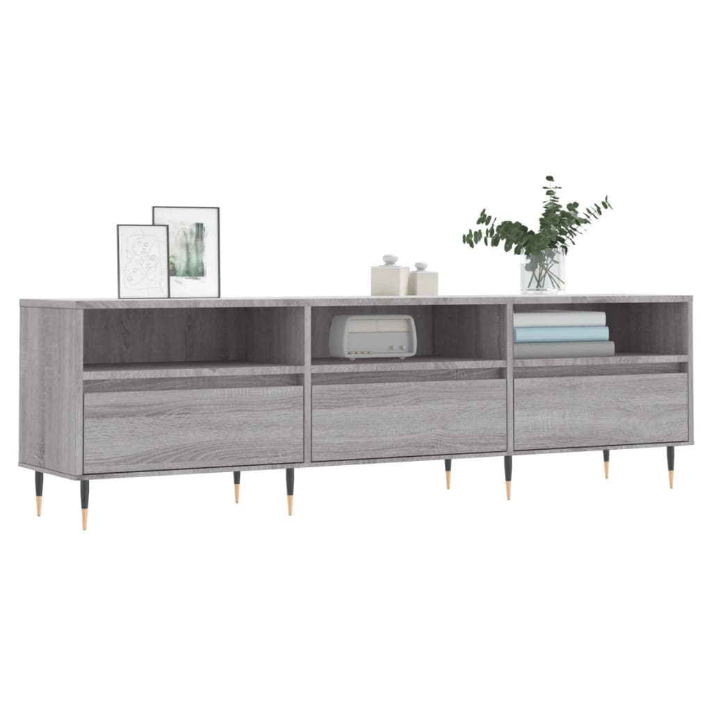 Meuble TV sonoma gris 150x30x44,5 cm bois d'ingénierie - XIOS