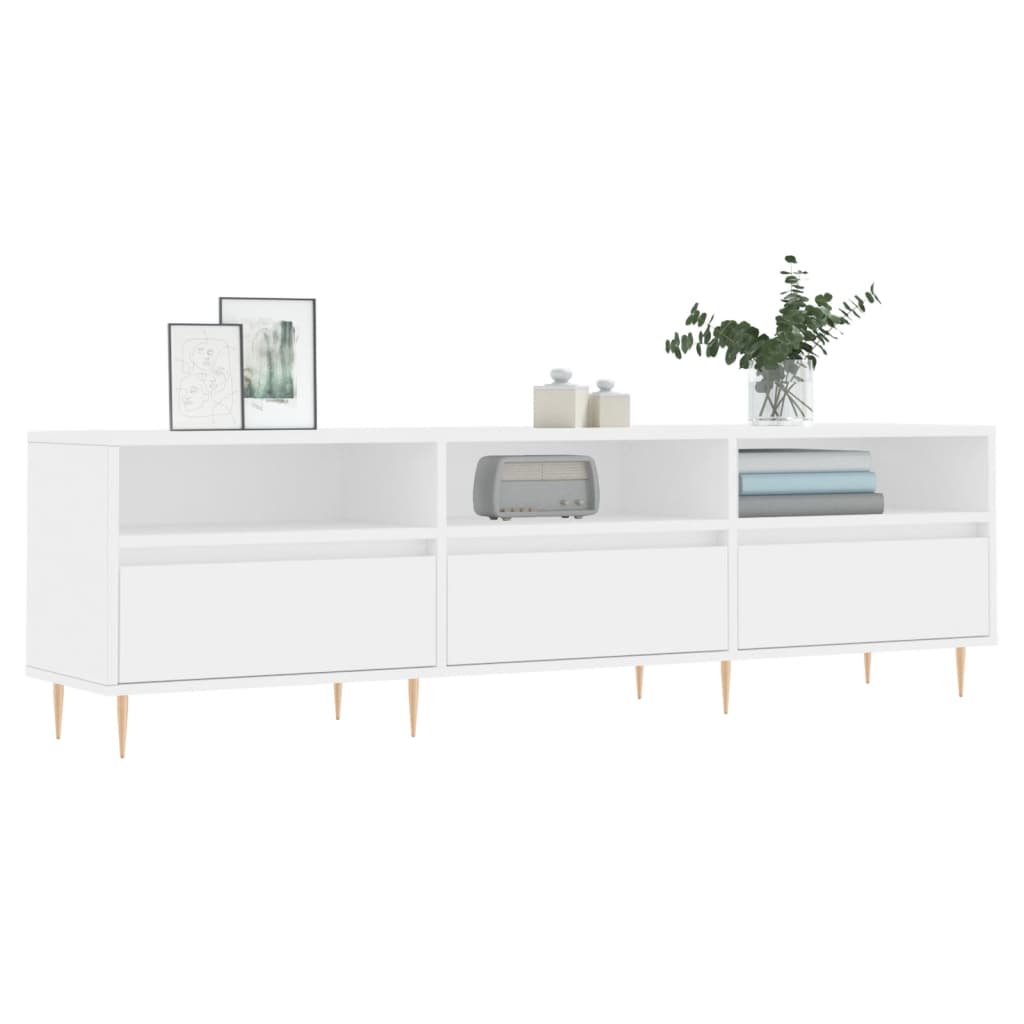 Meuble TV blanc 150x30x44,5 cm bois d'ingénierie - XIOS