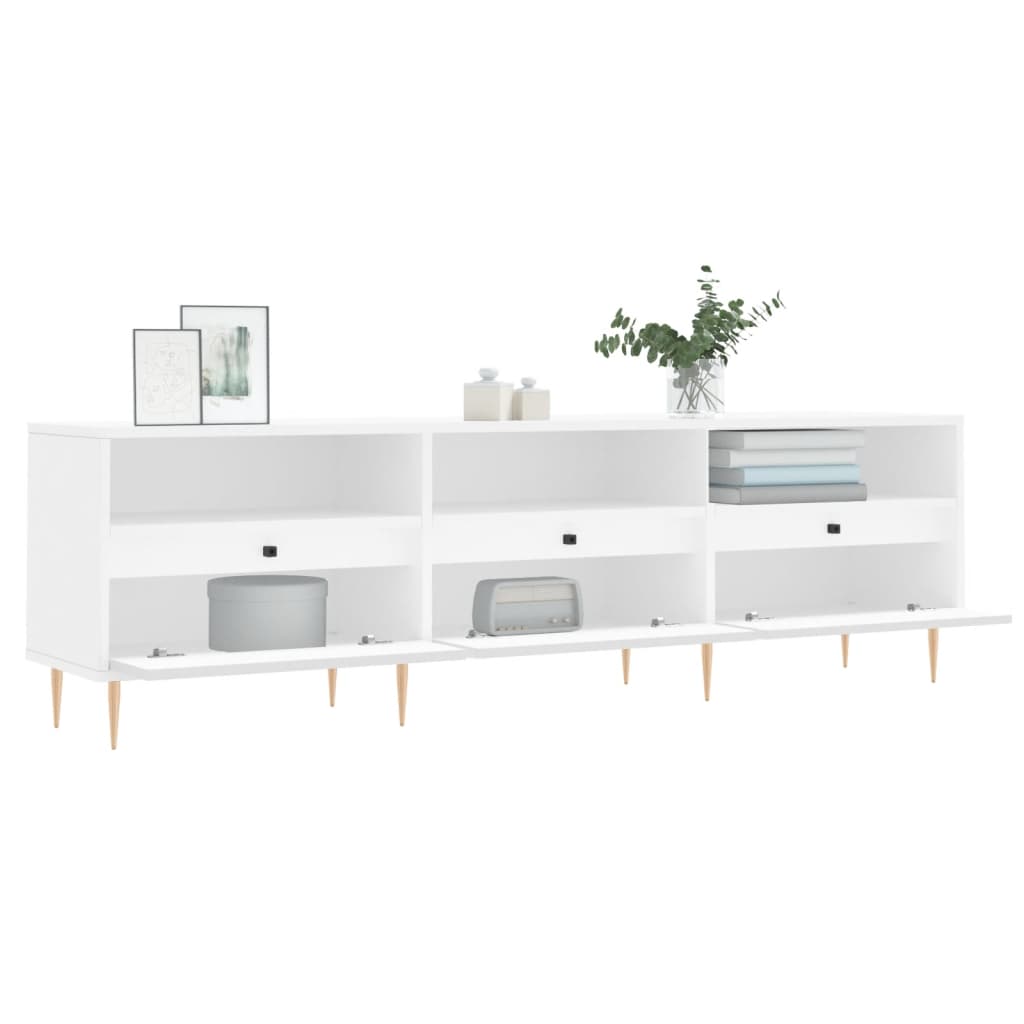 Meuble TV blanc 150x30x44,5 cm bois d'ingénierie - XIOS