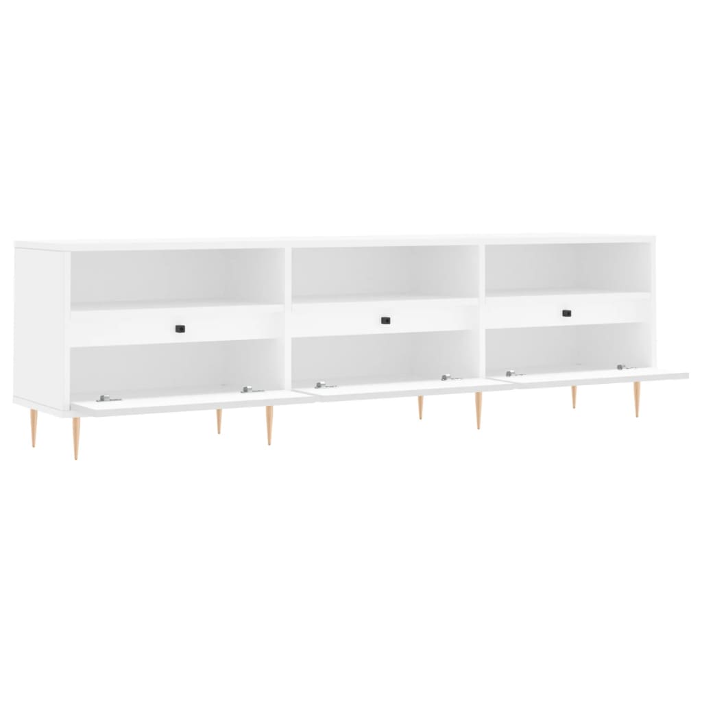 Meuble TV blanc 150x30x44,5 cm bois d'ingénierie - XIOS
