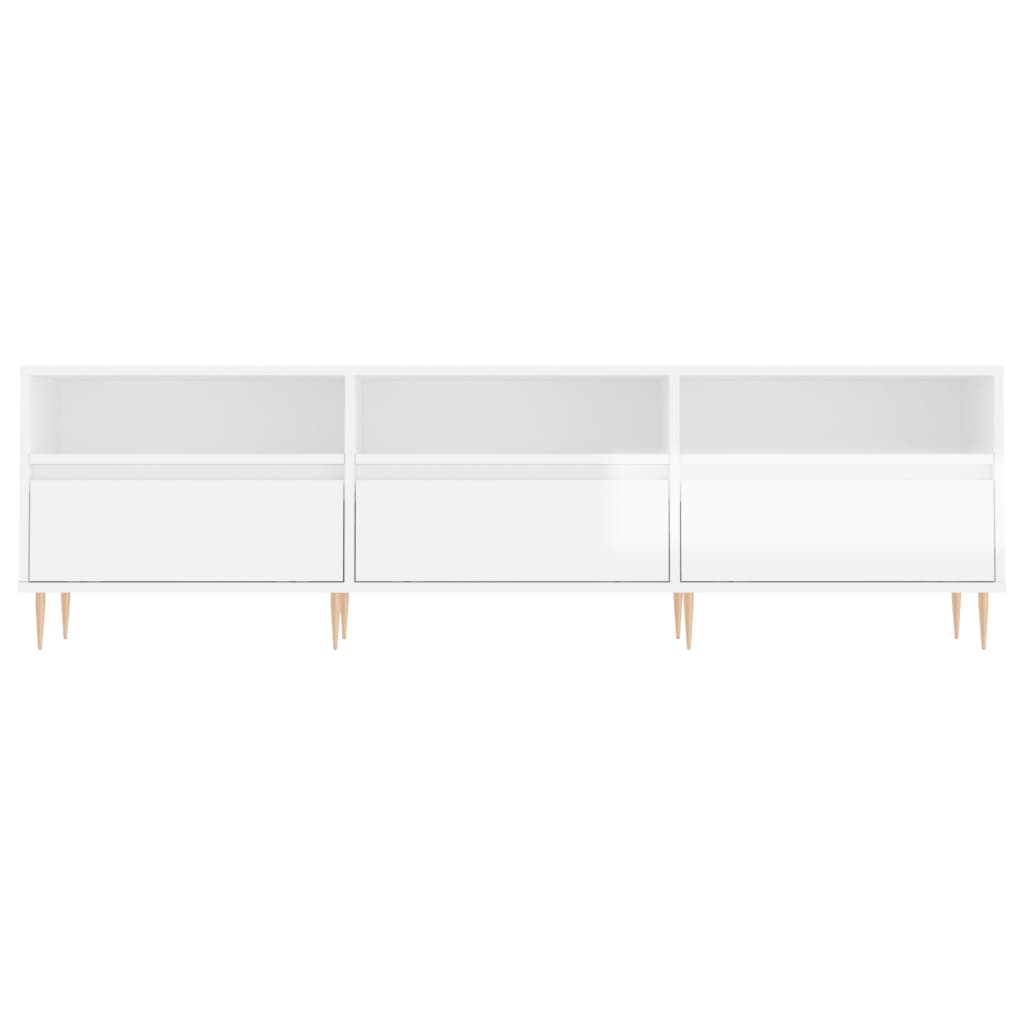 Meuble TV blanc brillant 150x30x44,5 cm bois d'ingénierie - XIOS