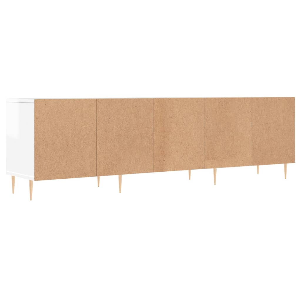 Meuble TV blanc brillant 150x30x44,5 cm bois d'ingénierie - XIOS