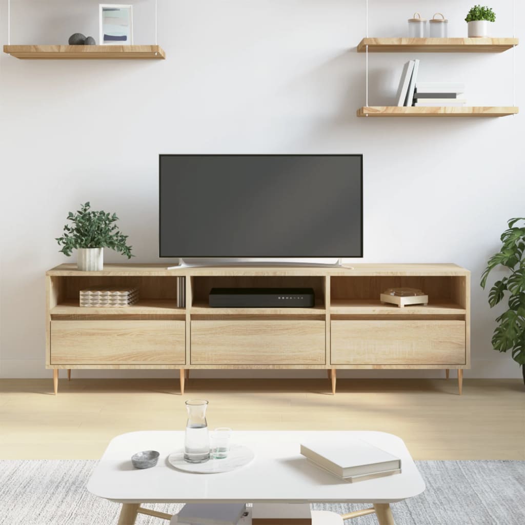 Meuble TV chêne sonoma 150x30x44,5 cm bois d'ingénierie - XIOS