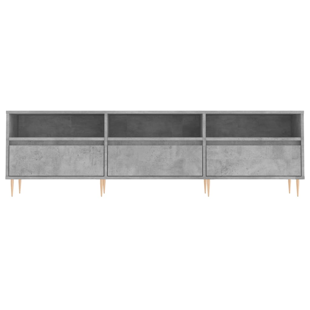 Meuble TV gris béton 150x30x44,5 cm bois d'ingénierie - XIOS