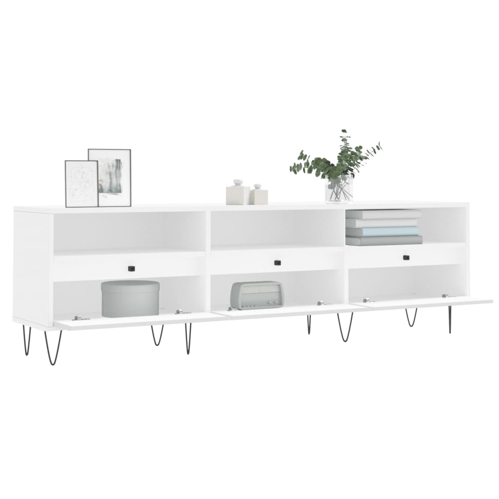 Meuble TV blanc 150x30x44,5 cm bois d'ingénierie - XIOS