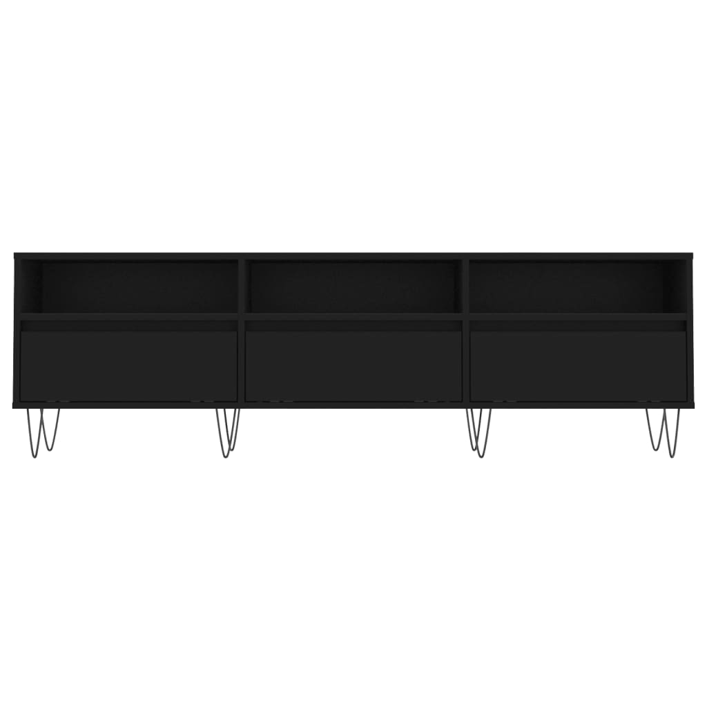 Meuble TV noir 150x30x44,5 cm bois d'ingénierie - XIOS