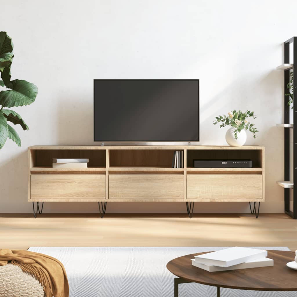 Meuble TV chêne sonoma 150x30x44,5 cm bois d'ingénierie - XIOS