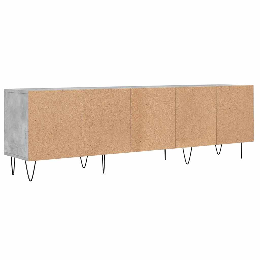 Meuble TV gris béton 150x30x44,5 cm bois d'ingénierie - XIOS