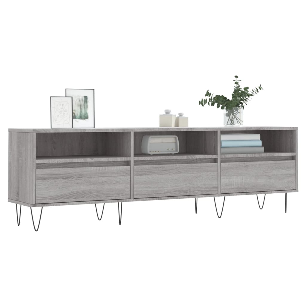 Meuble TV sonoma gris 150x30x44,5 cm bois d'ingénierie - XIOS