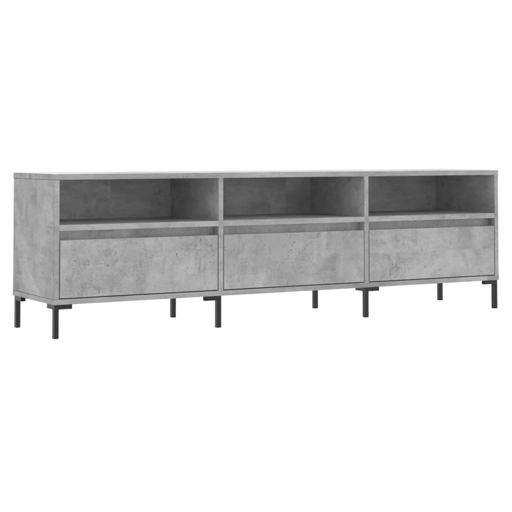 Meuble TV gris béton 150x30x44,5 cm bois d'ingénierie - XIOS