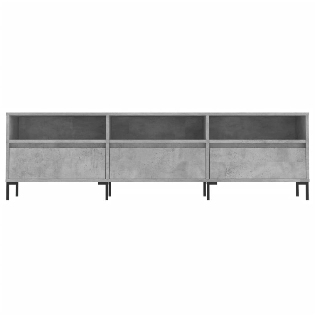 Meuble TV gris béton 150x30x44,5 cm bois d'ingénierie - XIOS