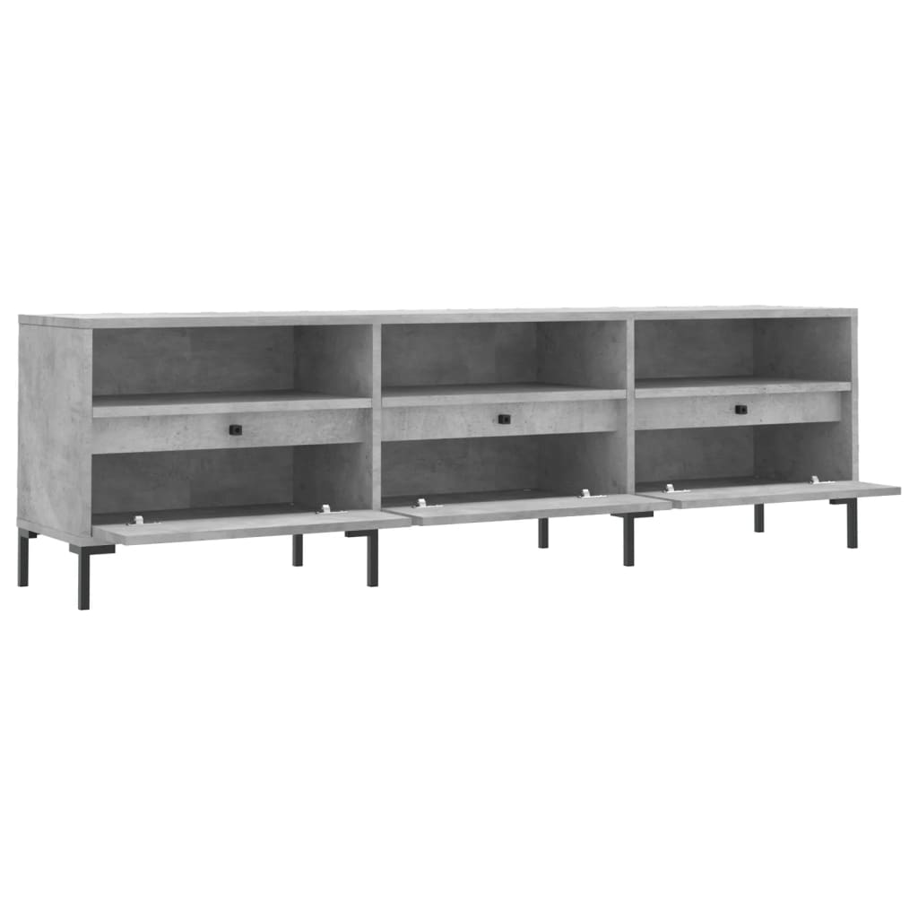Meuble TV gris béton 150x30x44,5 cm bois d'ingénierie - XIOS