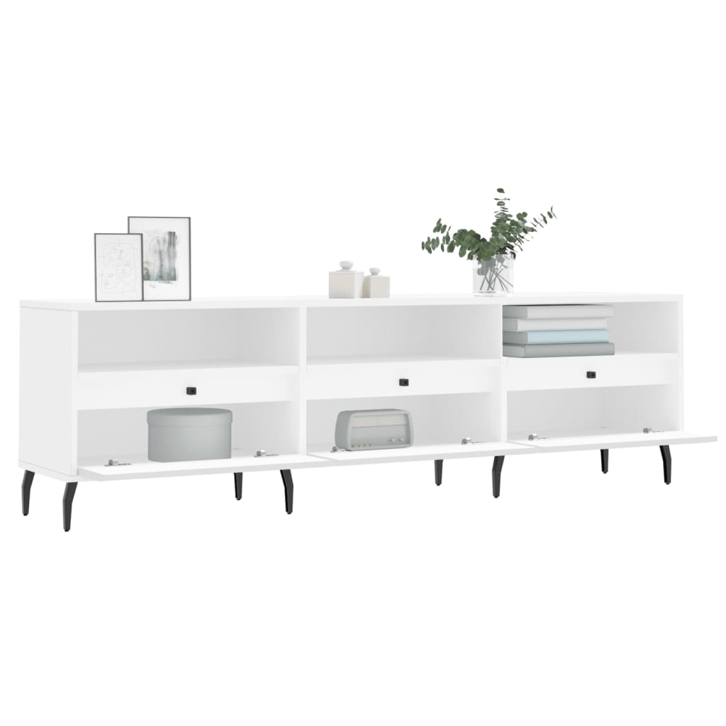 Meuble TV blanc 150x30x44,5 cm bois d'ingénierie - XIOS