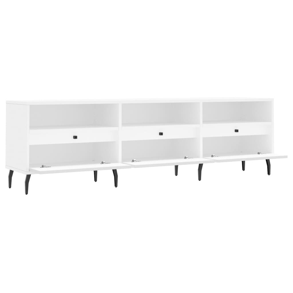 Meuble TV blanc 150x30x44,5 cm bois d'ingénierie - XIOS