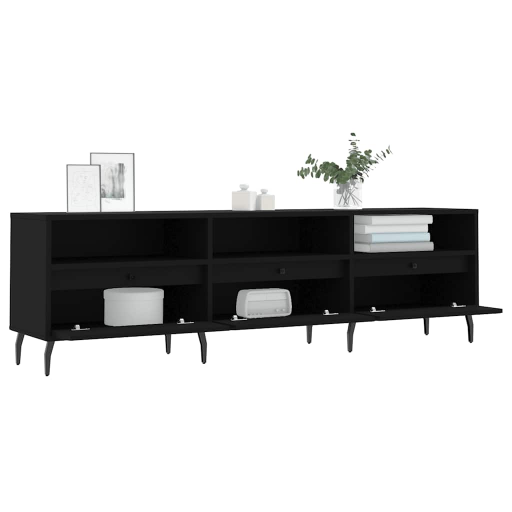 Meuble TV noir 150x30x44,5 cm bois d'ingénierie - XIOS