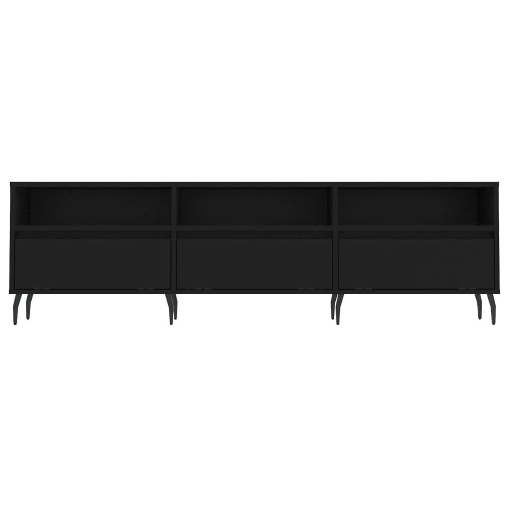 Meuble TV noir 150x30x44,5 cm bois d'ingénierie - XIOS