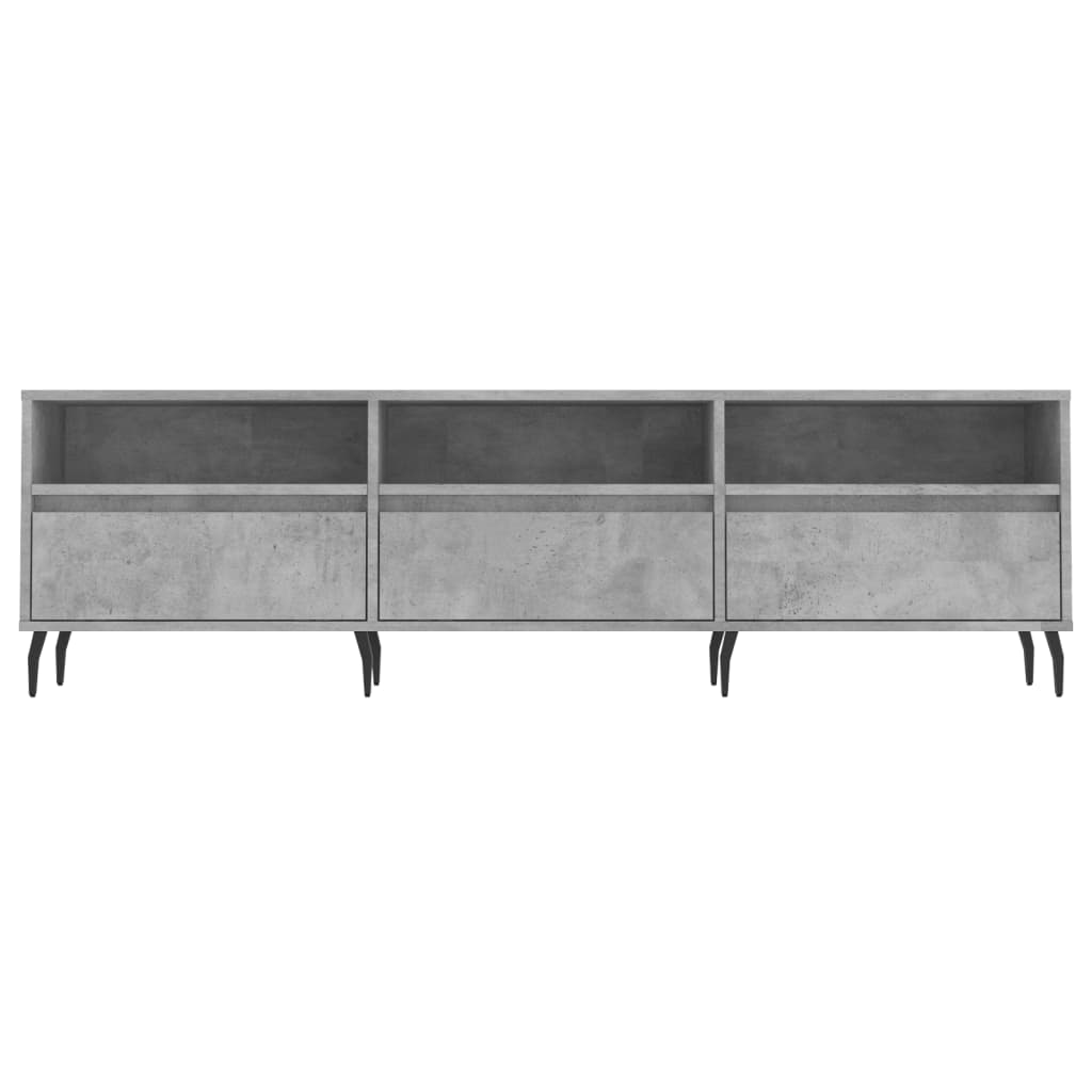 Meuble TV gris béton 150x30x44,5 cm bois d'ingénierie - XIOS