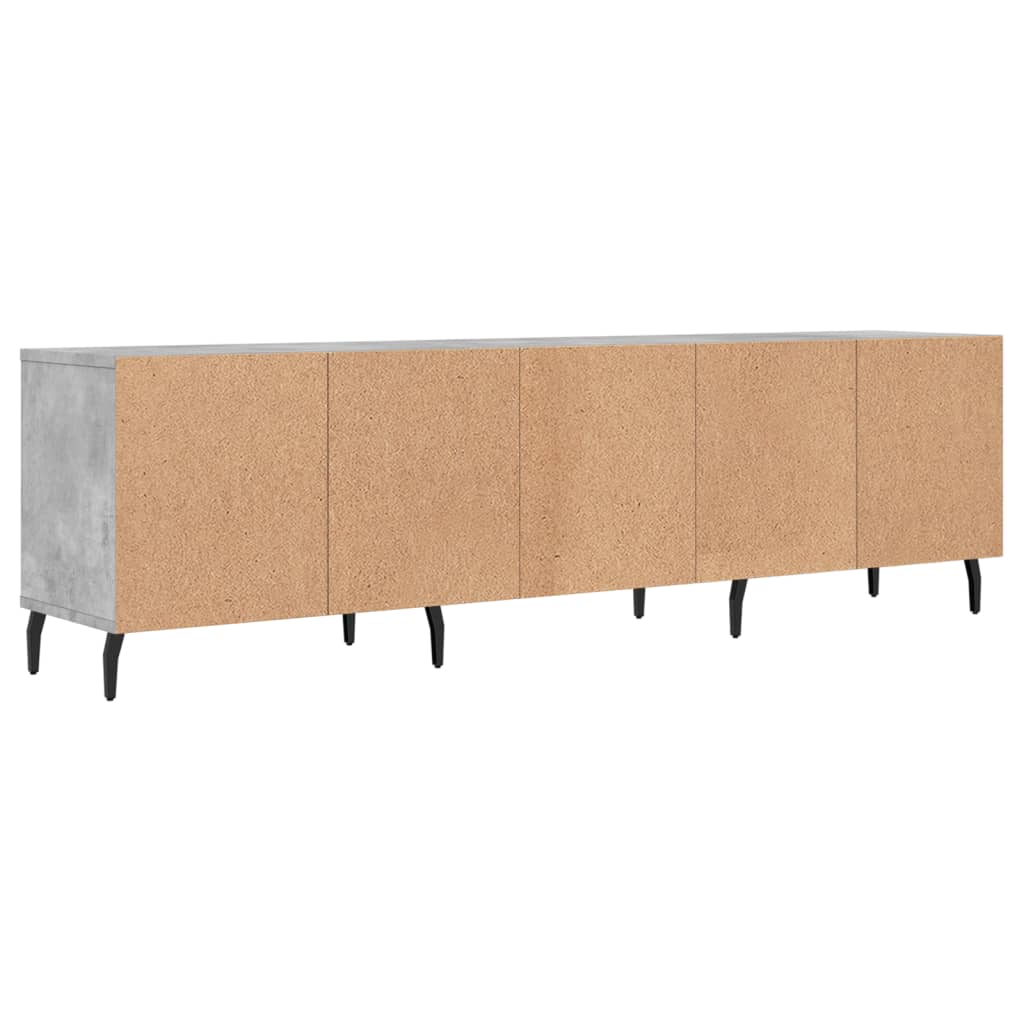 Meuble TV gris béton 150x30x44,5 cm bois d'ingénierie - XIOS