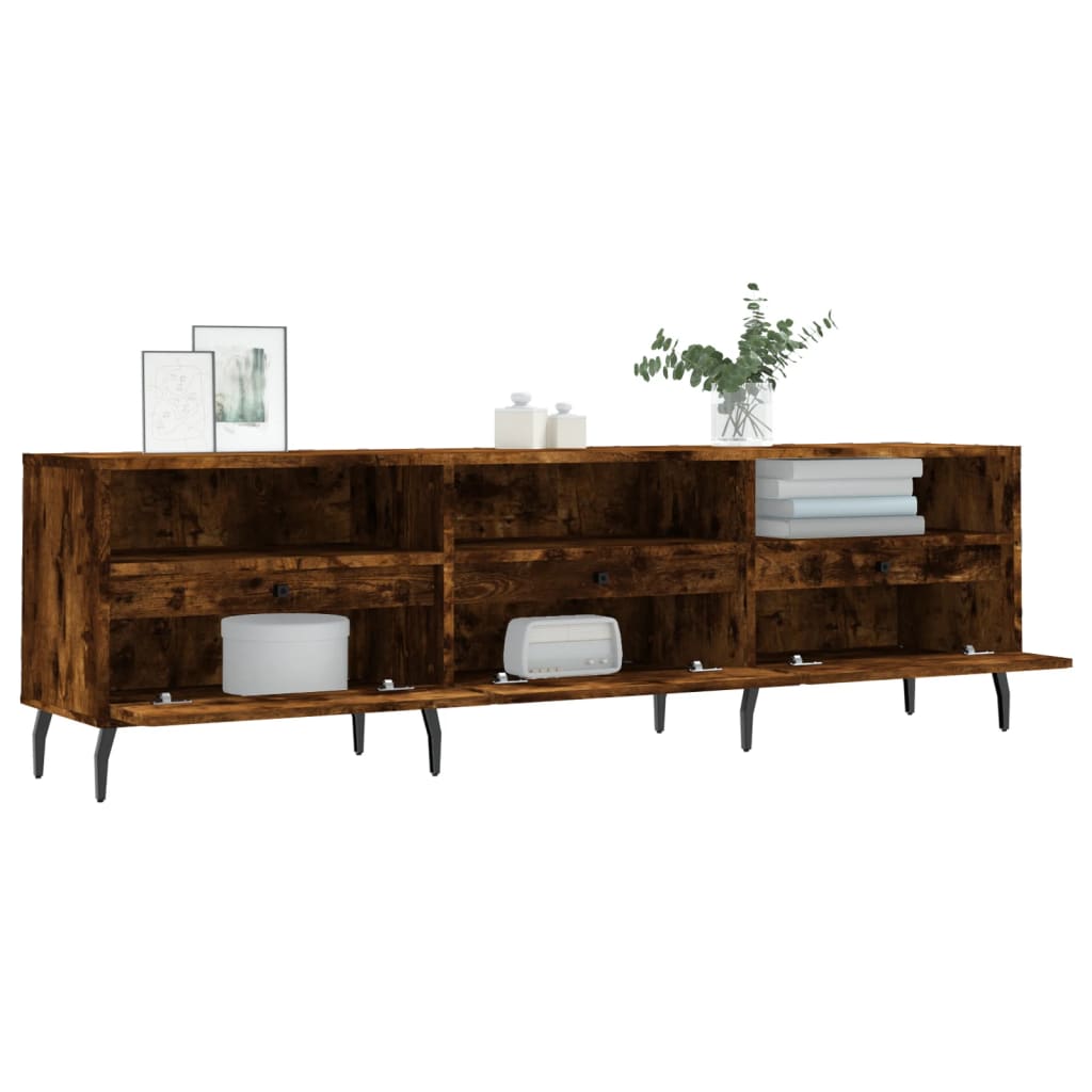 Meuble TV chêne fumé 150x30x44,5 cm bois d'ingénierie - XIOS