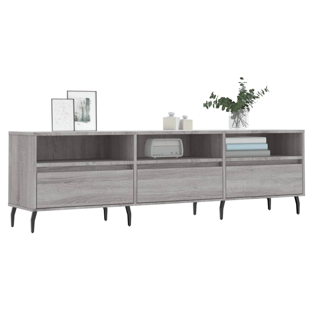 Meuble TV sonoma gris 150x30x44,5 cm bois d'ingénierie - XIOS