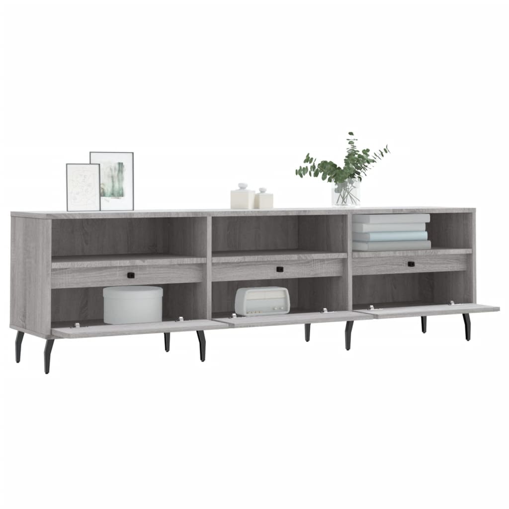 Meuble TV sonoma gris 150x30x44,5 cm bois d'ingénierie - XIOS