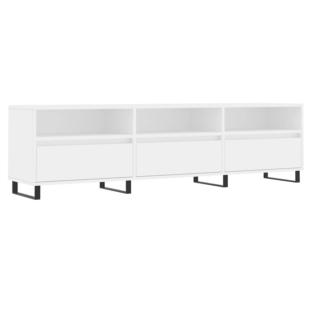 Meuble TV blanc 150x30x44,5 cm bois d'ingénierie - XIOS