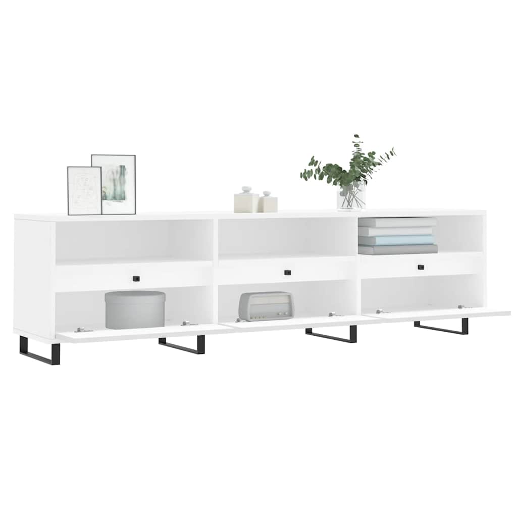 Meuble TV blanc 150x30x44,5 cm bois d'ingénierie - XIOS