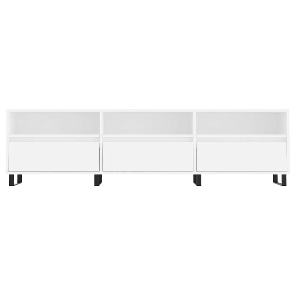 Meuble TV blanc 150x30x44,5 cm bois d'ingénierie - XIOS