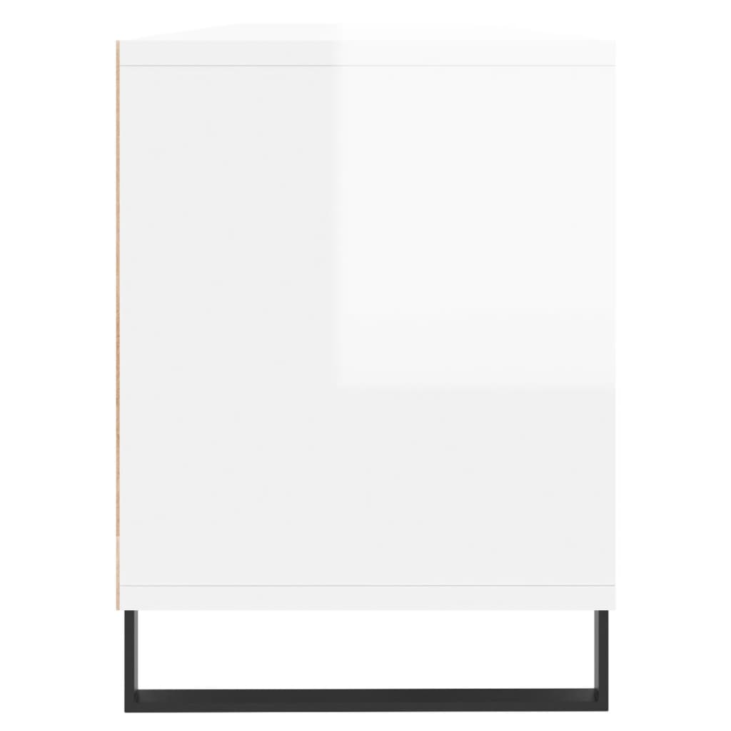 Meuble TV blanc brillant 150x30x44,5 cm bois d'ingénierie - XIOS