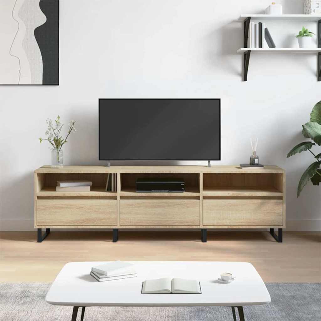 Meuble TV chêne sonoma 150x30x44,5 cm bois d'ingénierie - XIOS