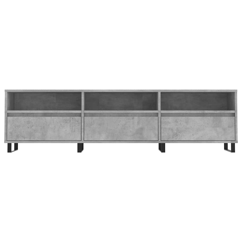 Meuble TV gris béton 150x30x44,5 cm bois d'ingénierie - XIOS
