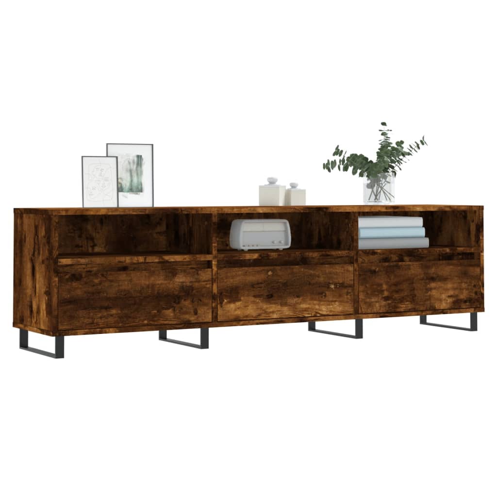 Meuble TV chêne fumé 150x30x44,5 cm bois d'ingénierie - XIOS