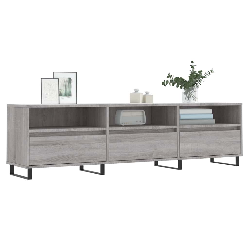 Meuble TV sonoma gris 150x30x44,5 cm bois d'ingénierie - XIOS
