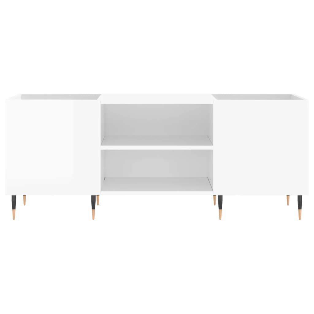 Armoire à disques blanc brillant 121x38x48 cm bois d'ingénierie - XIOS