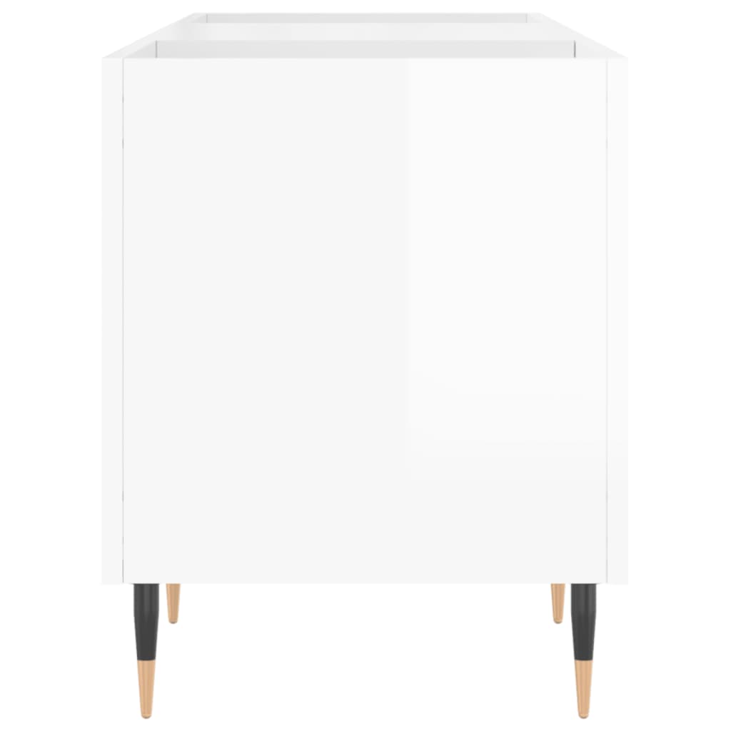 Armoire à disques blanc brillant 121x38x48 cm bois d'ingénierie - XIOS