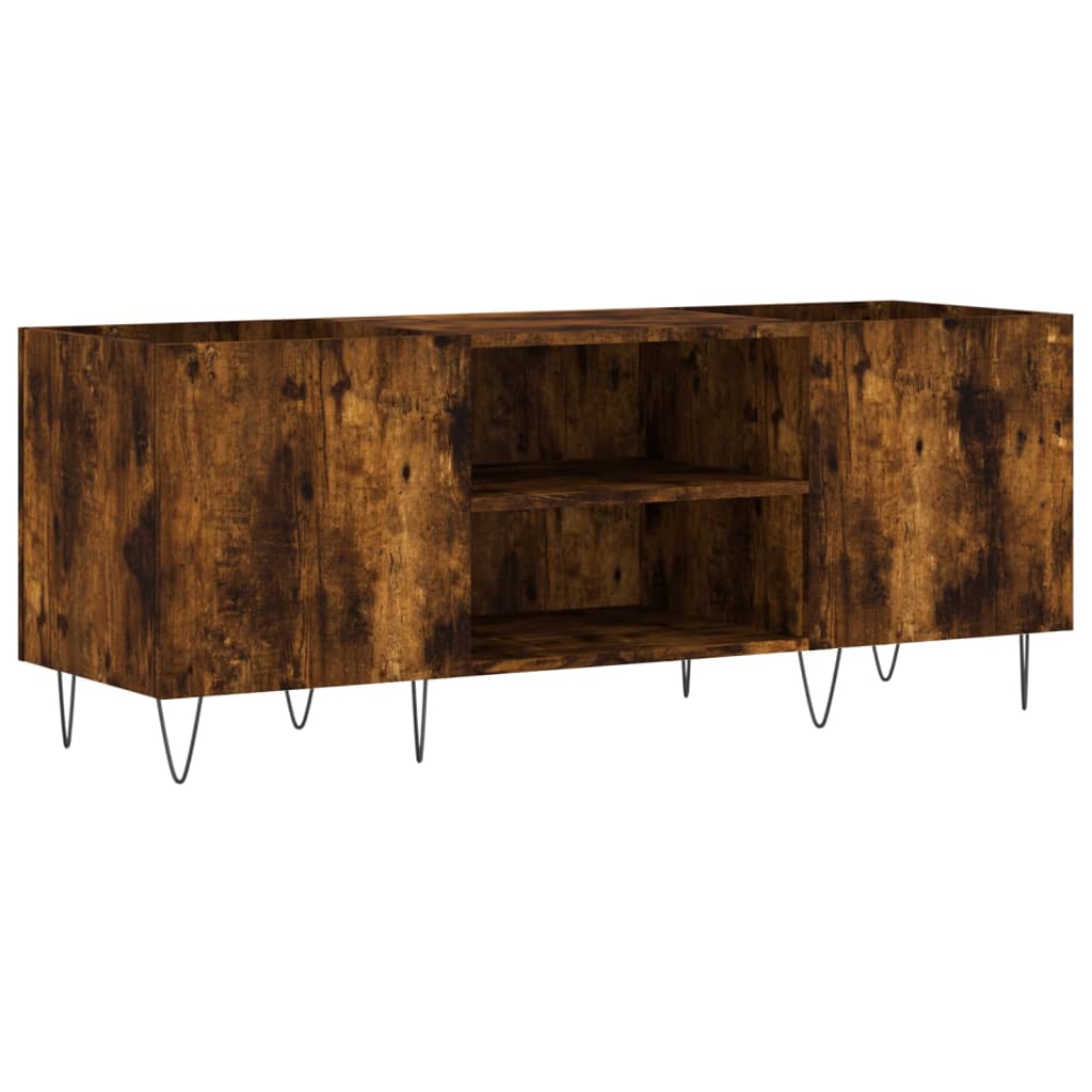 Armoire à disques chêne fumé 121x38x48 cm bois d'ingénierie XIOS