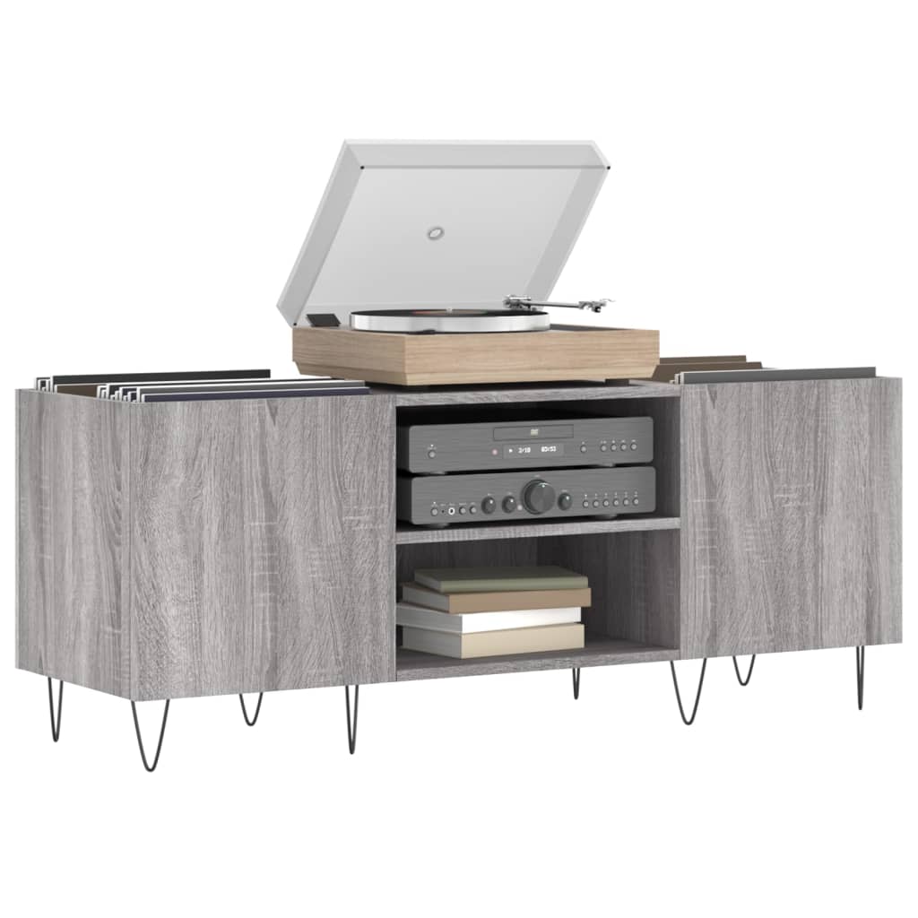 Armoire à disques sonoma gris 121x38x48 cm bois d'ingénierie - XIOS