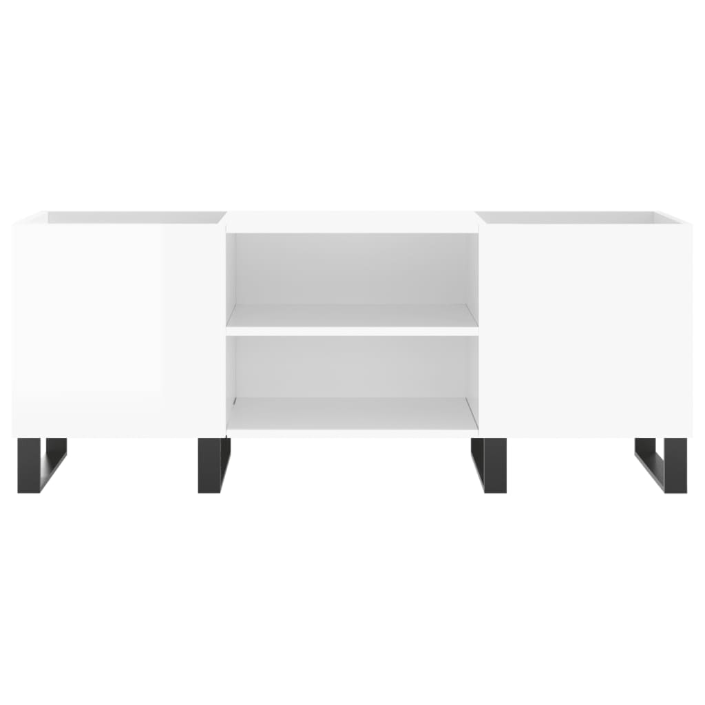Armoire à disques blanc brillant 121x38x48 cm bois d'ingénierie - XIOS