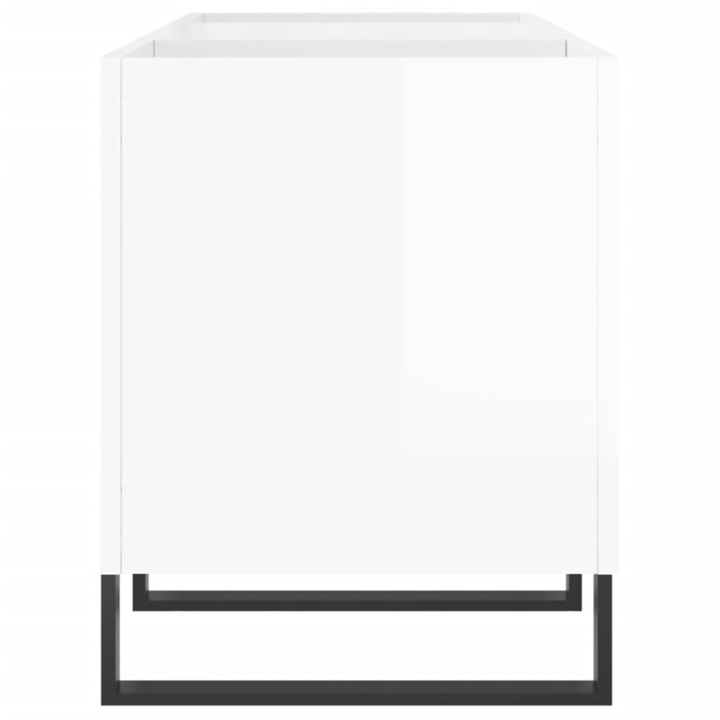 Armoire à disques blanc brillant 121x38x48 cm bois d'ingénierie - XIOS